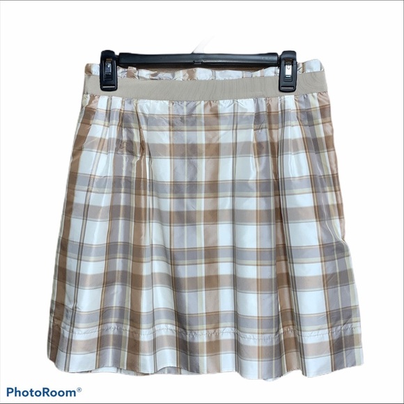 The Limited Dresses & Skirts - The Limited paper bag style waist tan plaid skirt size 6
